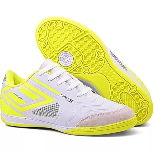 Chuteira Futsal de Salão Sport 5 Profissional Masculina Feminina Confortável Resistente Costurada - Imagem 4