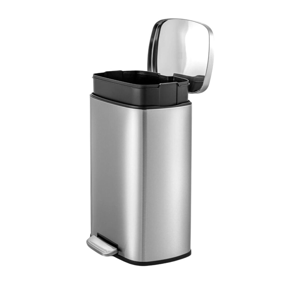 Lixeira Inox Retangular com Pedal 12L Acabamento Escovado - Mood - Imagem 6