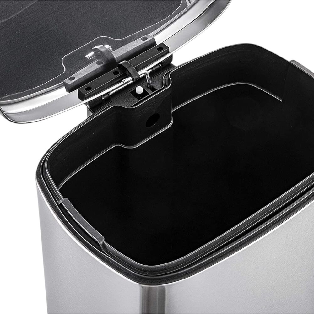 Lixeira Inox Retangular com Pedal 12L Acabamento Escovado - Mood - Imagem 5