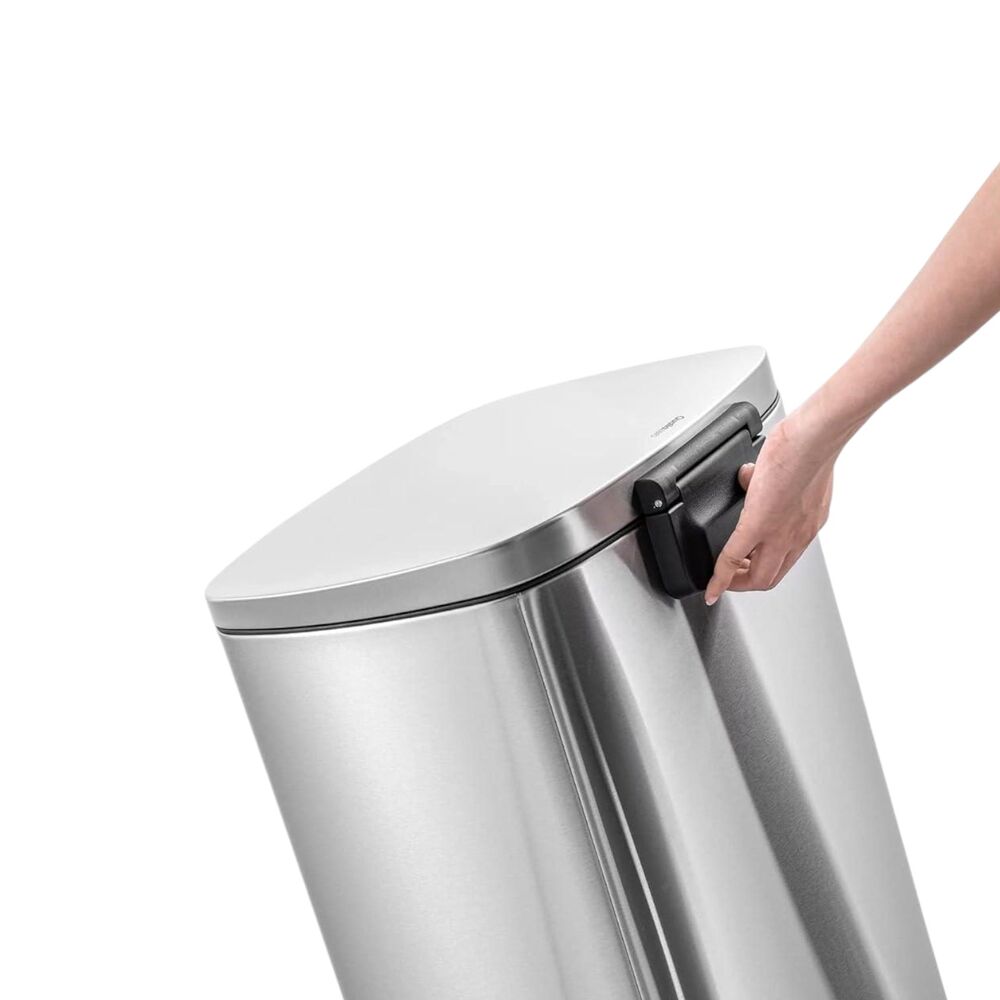 Lixeira Inox Retangular com Pedal 12L Acabamento Escovado - Mood - Imagem 3