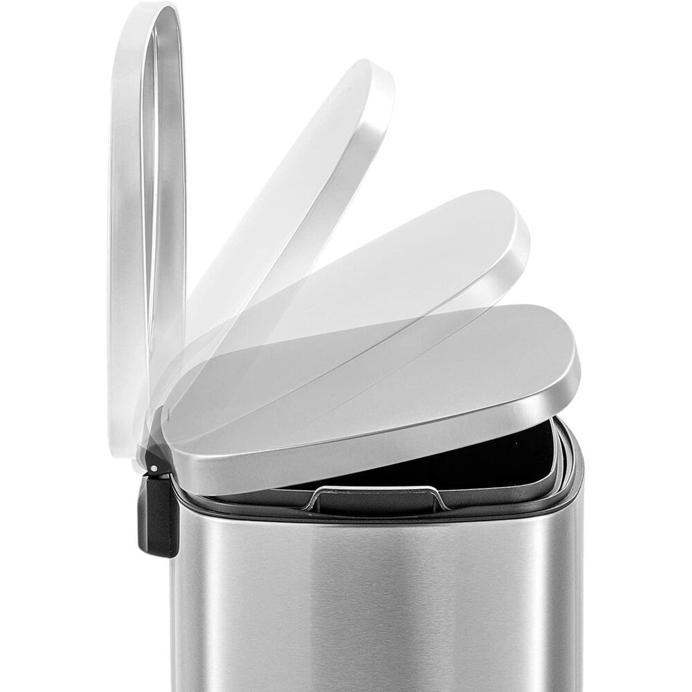 Lixeira Inox Retangular com Pedal 12L Acabamento Escovado - Mood - Imagem 2