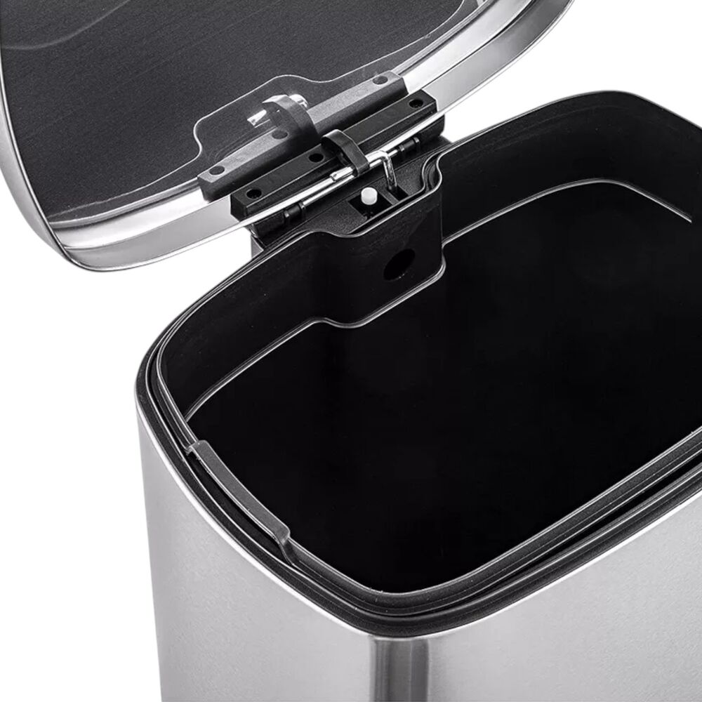 Lixeira Inox Retangular com Pedal 30L Acabamento Escovado - Mood - Imagem 5