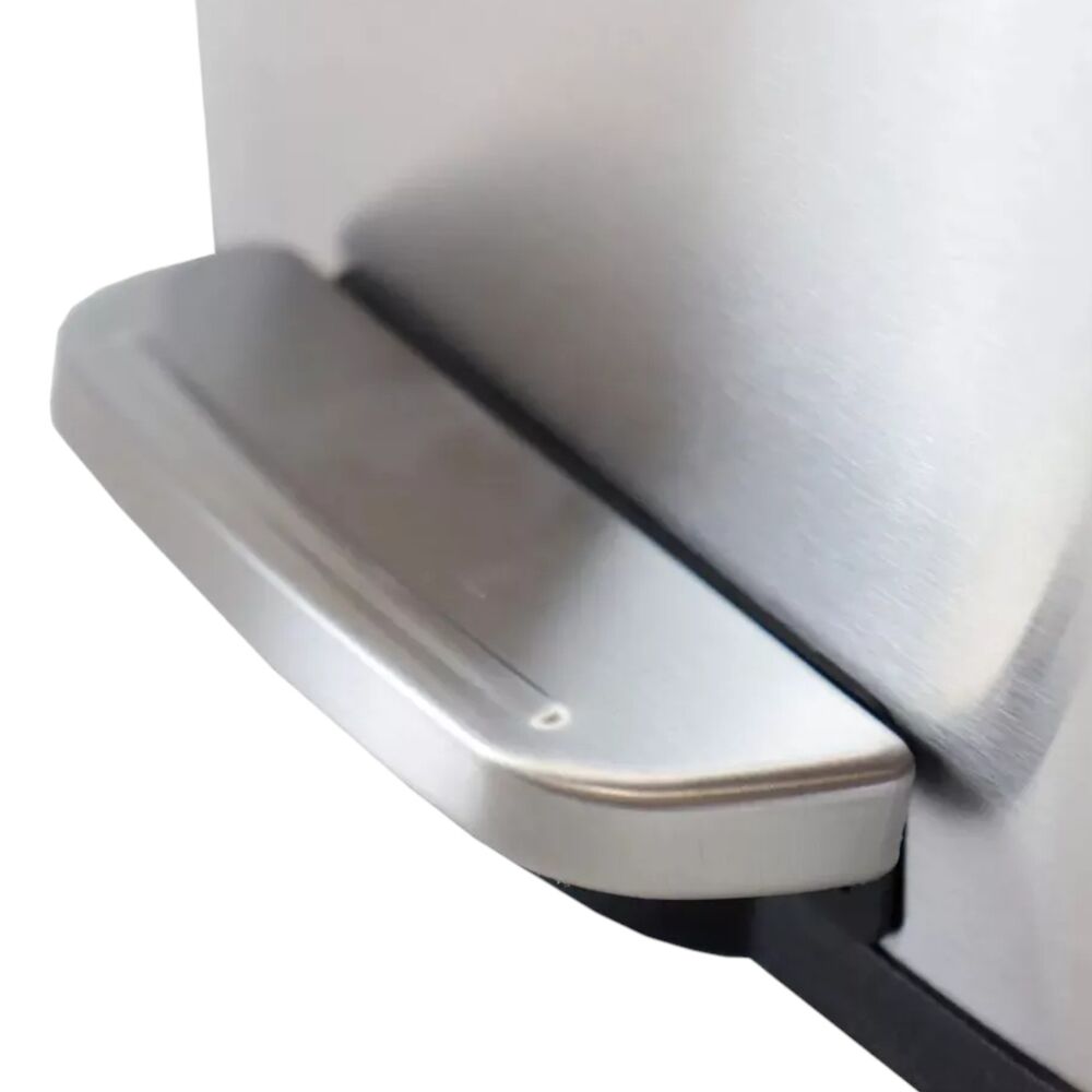 Lixeira Inox Retangular com Pedal 30L Acabamento Escovado - Mood - Imagem 3