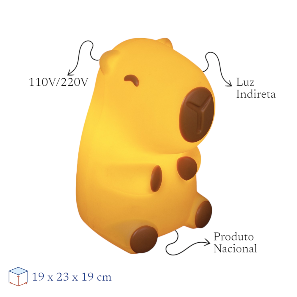 Luminária 3D Capivara Baby Bivolt Decoração Criativa Fofa - Imagem 4