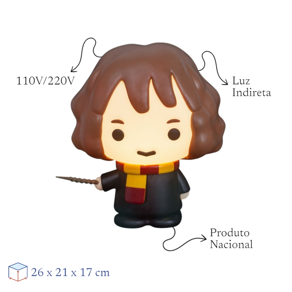 Luminária 3D Hermione Harry Potter Oficial Decoração Criativa - Imagem 4