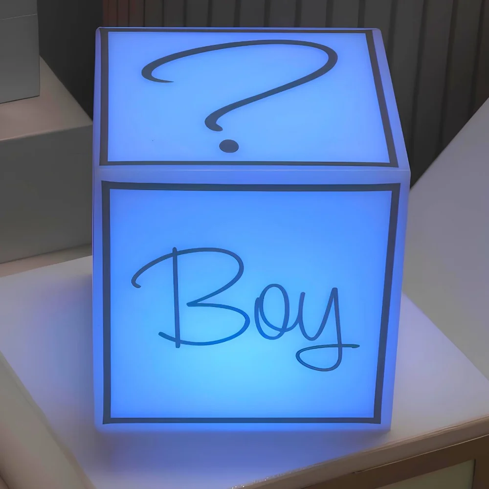 Cubo Iluminado para Chá Revelação sem Fio - Boy or Girl? - Imagem 4
