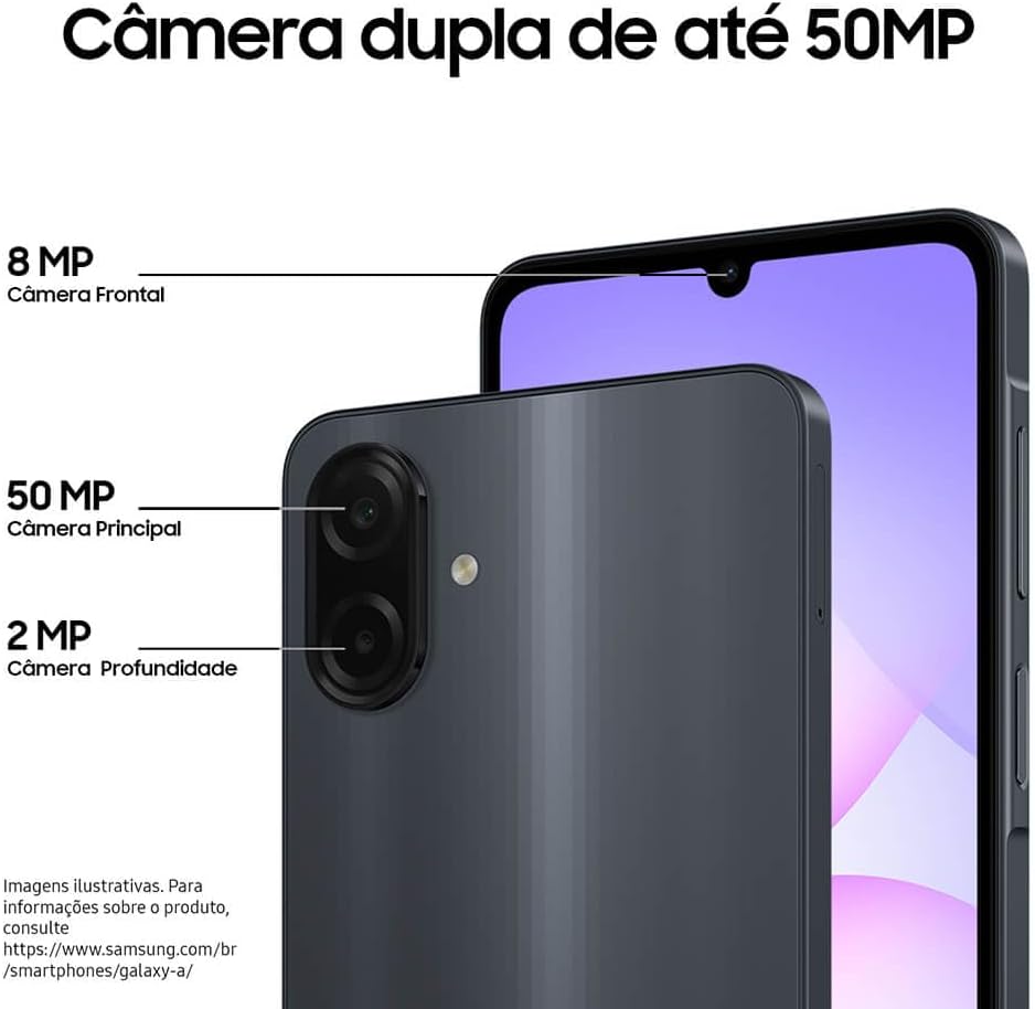 Celular Samsung Galaxy A07 128GB, 4GB, Câm. 50MP, Tela 6.7"- Preto - Imagem 4