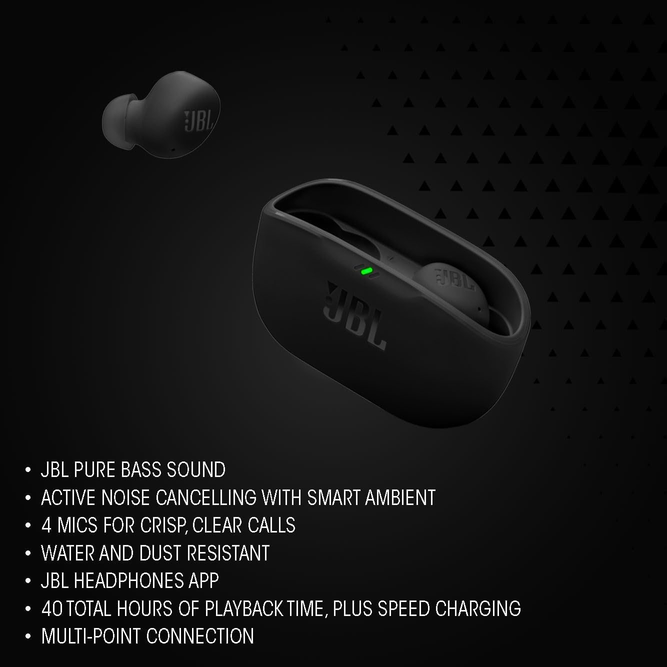 Fone de Ouvido Sem Fio, JBL, Bluetooth, Wave Buds 2, Intra Auricular, Sem Fio, Resistente À Água e Poeira - Preto - Imagem 5